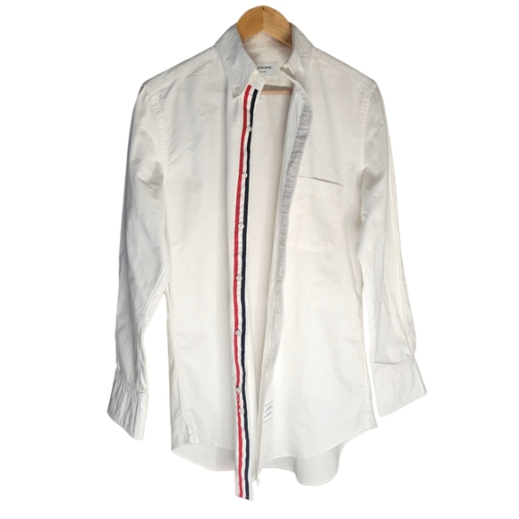 Thom Browne White Cotton Poplin Shirt Dress Size 3 - Picture 9 of 14